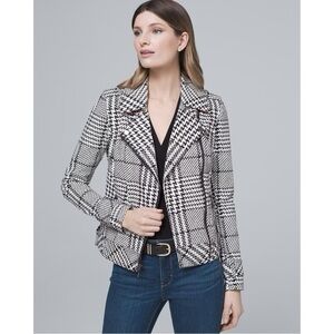 NWT white house black market plaid moto jacket